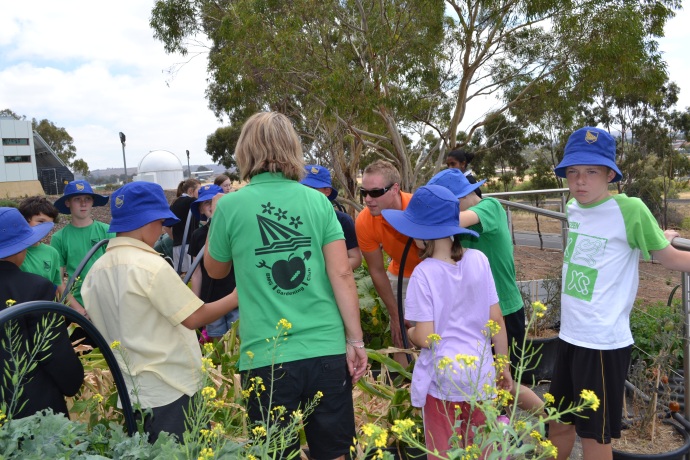 The Junior School Gardening Group in full swing. (Photo by Hope Crawford 9E)